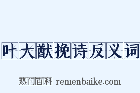 叶大猷挽诗反义词是什么意思的图片